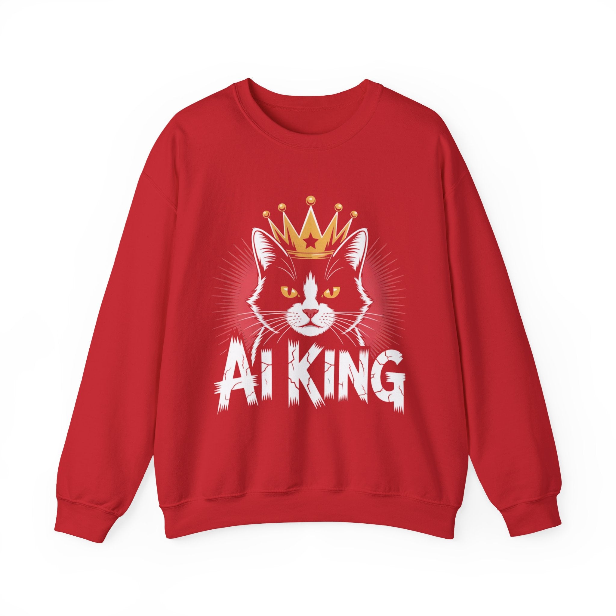 AI King  "Glitch Monarch" Unisex Heavy Blend™ Crewneck Sweatshirt