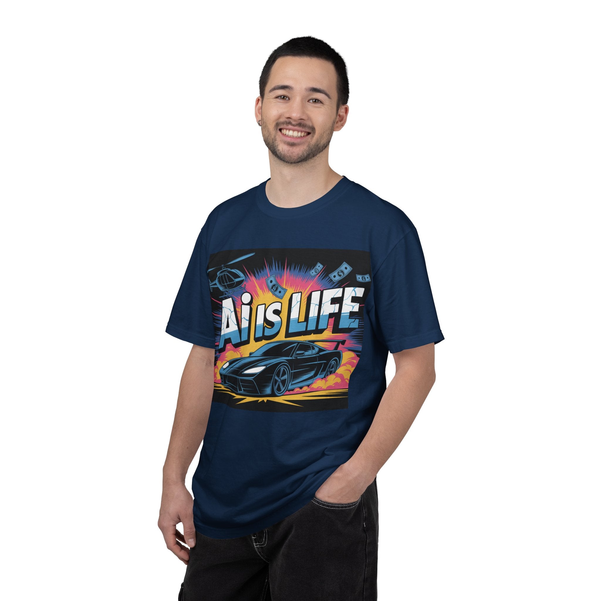 AI Is Life  "Action Mode"  Unisex Garment-Dyed T-shirt