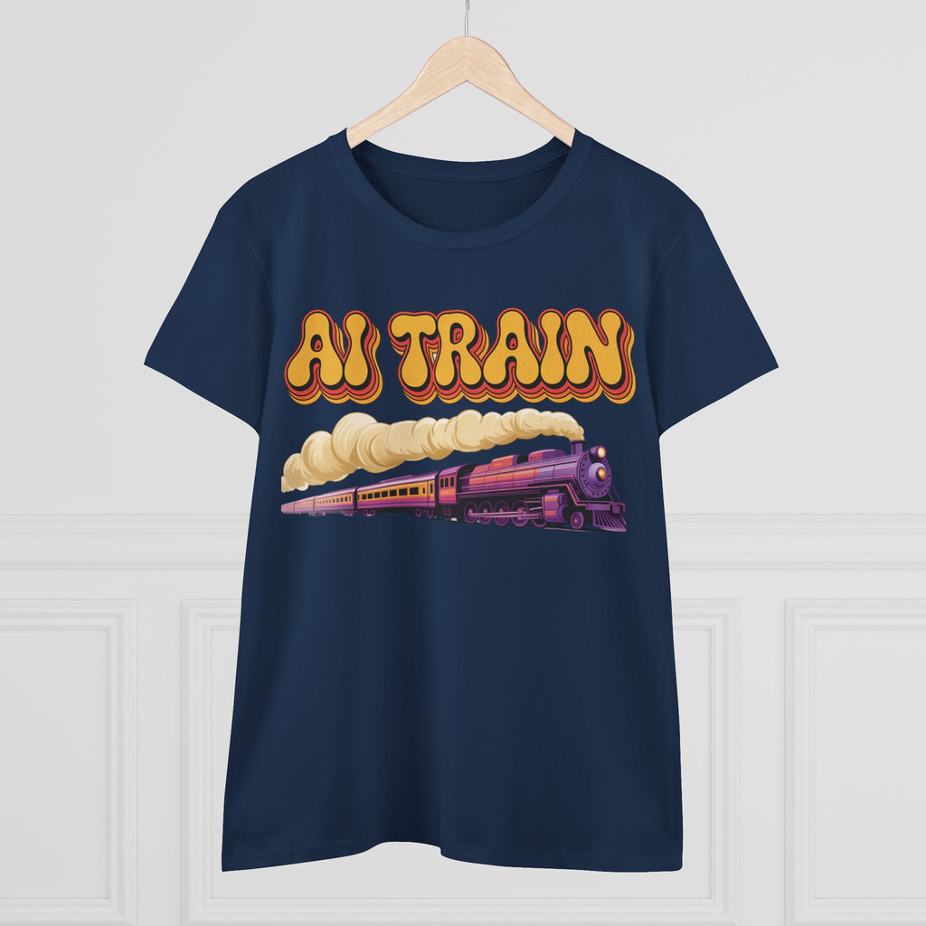 AI TRAIN  "Quantum Rail System" Women's Midweight Cotton Tee