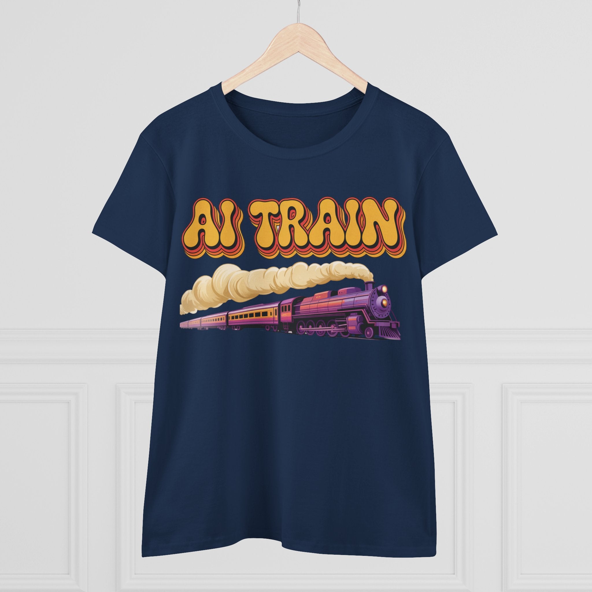 AI TRAIN  "Quantum Rail System" Women's Midweight Cotton Tee