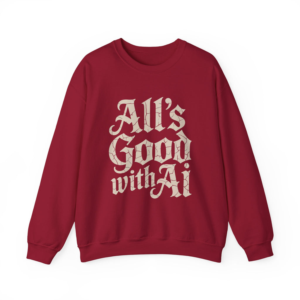 ALL’S GOOD WITH AI “Cracked Code Classic” Unisex Heavy Blend Crewneck Sweatshirt