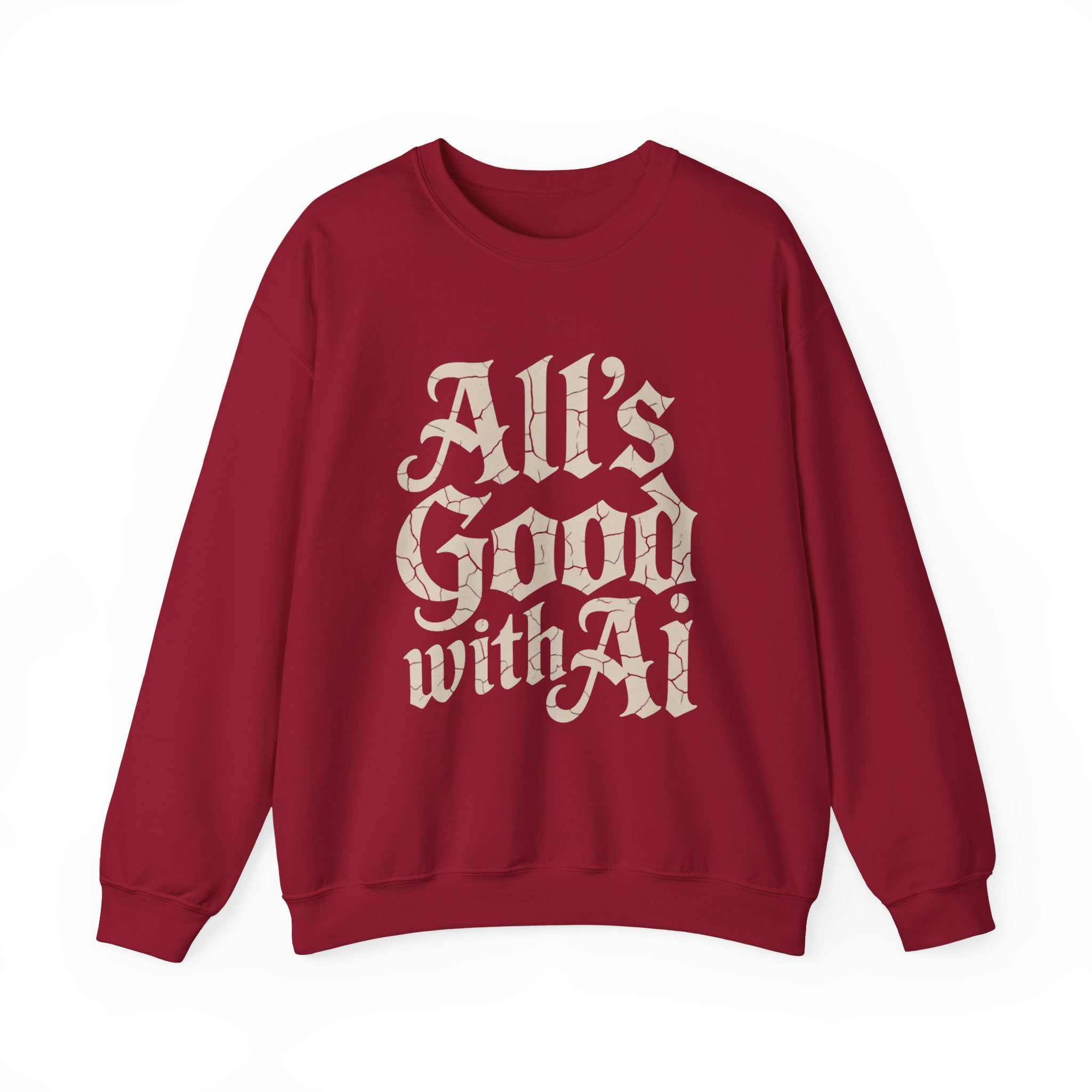ALL’S GOOD WITH AI “Cracked Code Classic” Unisex Heavy Blend Crewneck Sweatshirt
