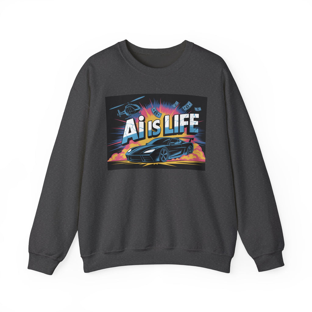 AI Is Life  "Action Mode”  Unisex Heavy Blend™ Crewneck Sweatshirt