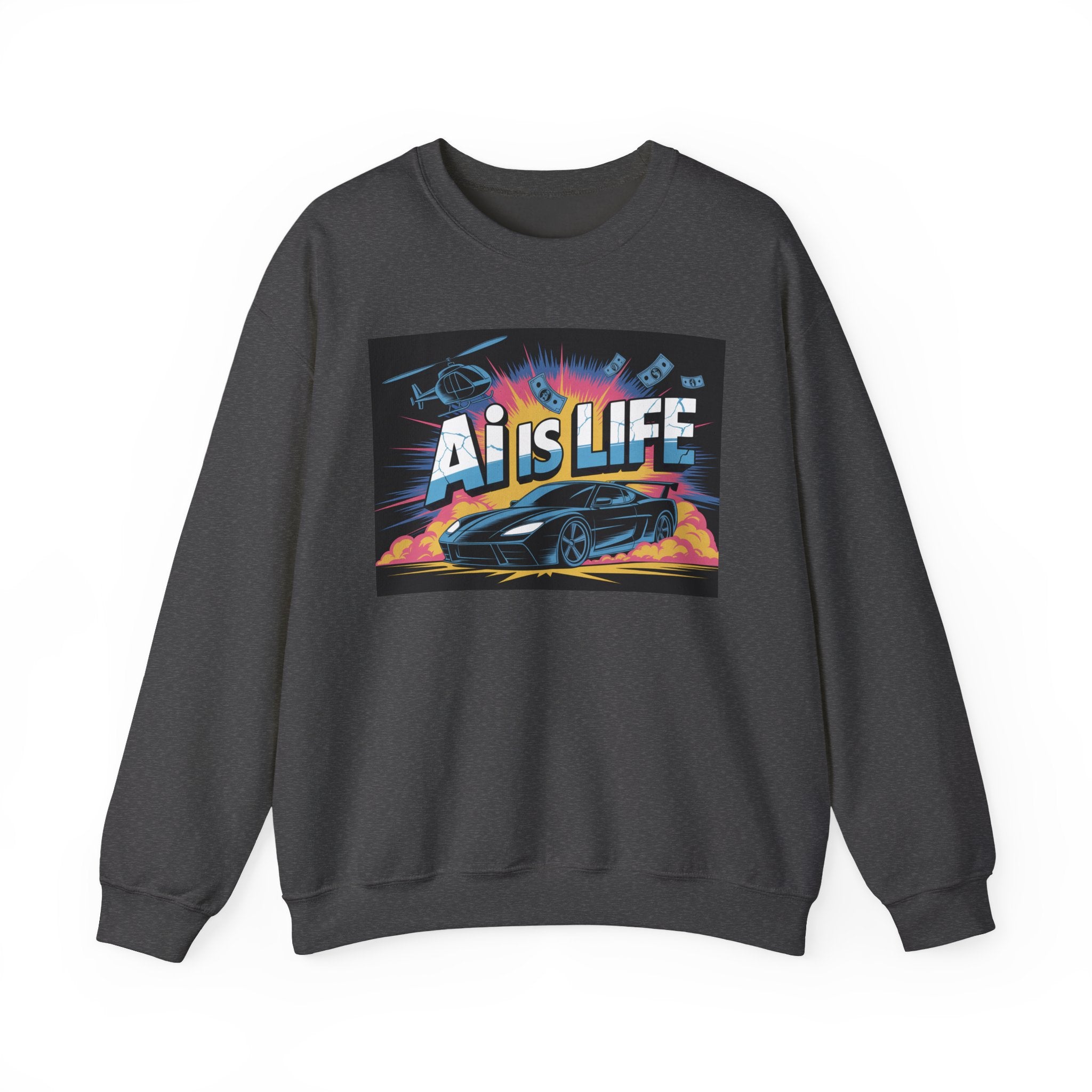 AI Is Life  "Action Mode”  Unisex Heavy Blend™ Crewneck Sweatshirt