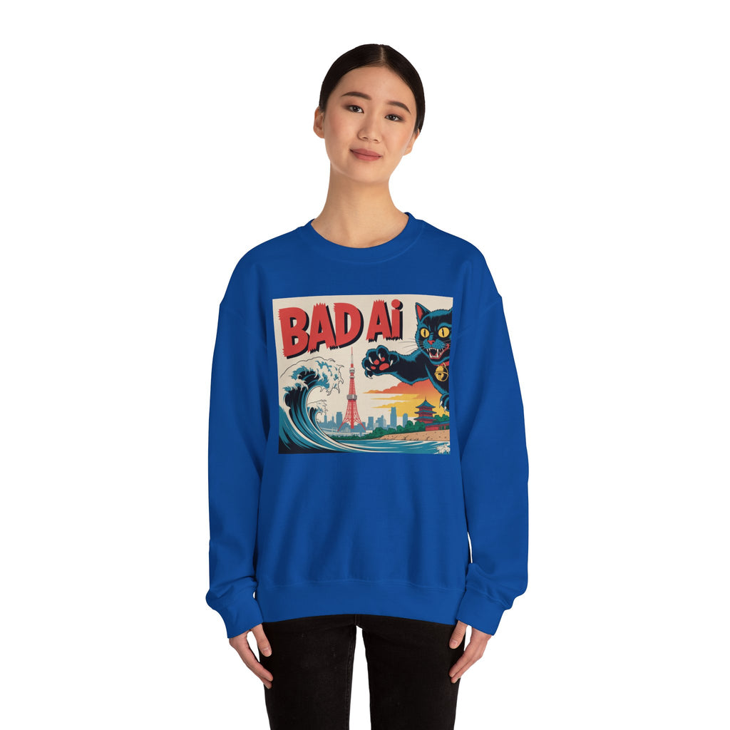 BAD AI  "Kaiju Kitty"  Unisex Heavy Blend™ Crewneck Sweatshirt