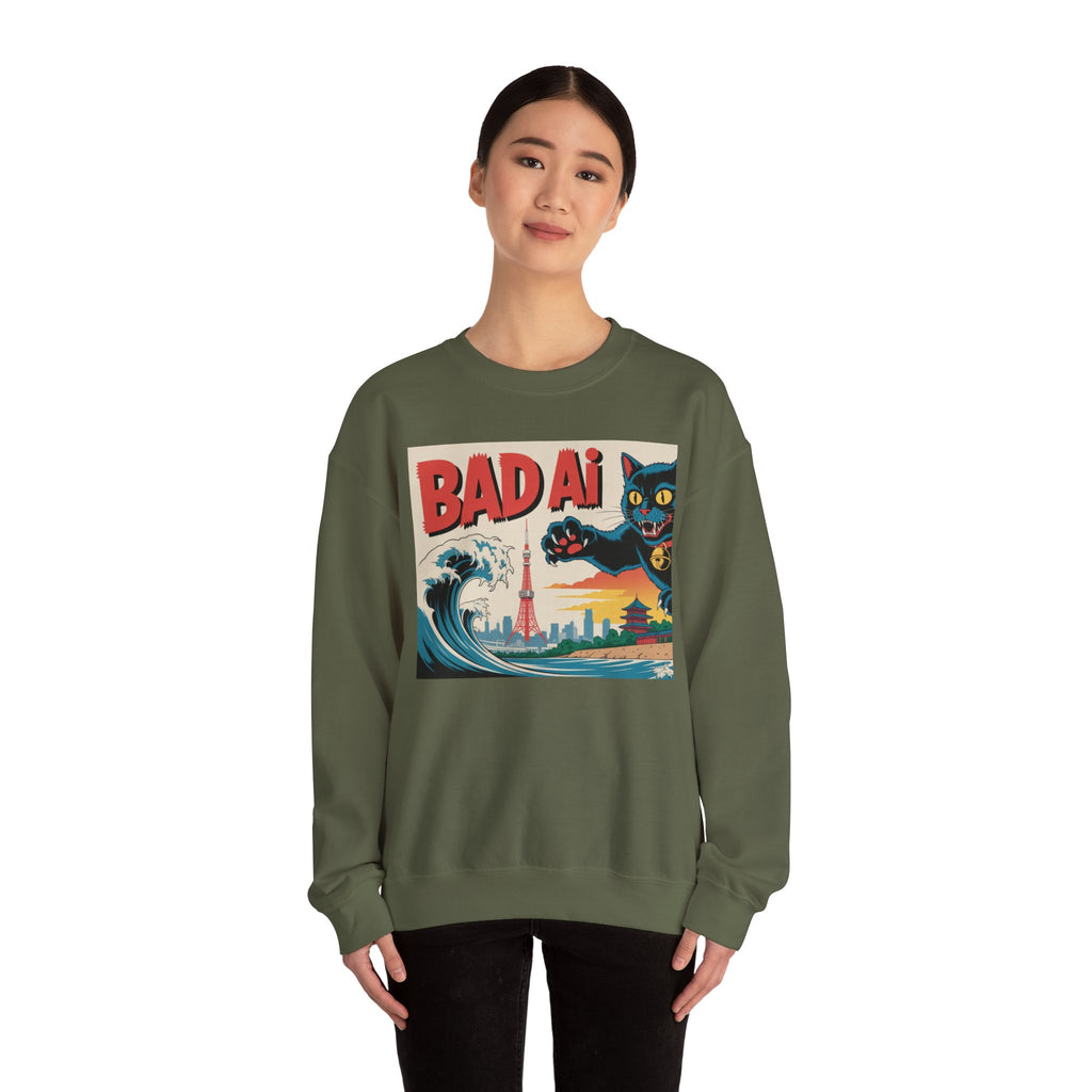 BAD AI  "Kaiju Kitty"  Unisex Heavy Blend™ Crewneck Sweatshirt
