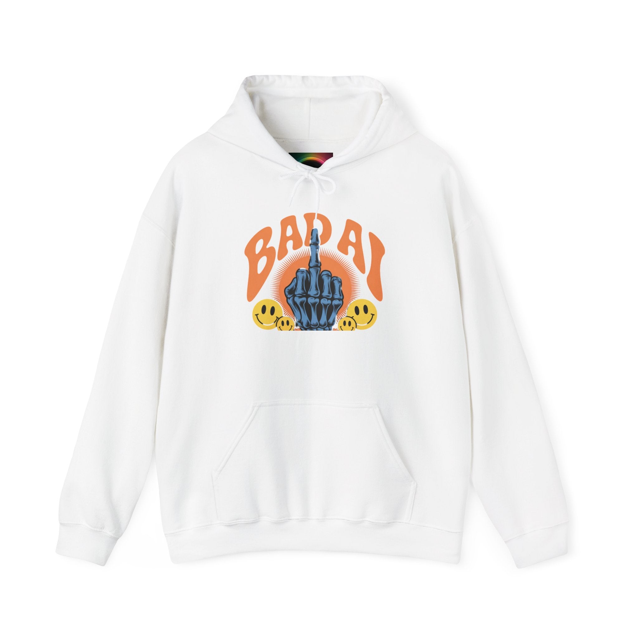 Bad Day Middle Finger Hoodie – Retro Skull Hand Graphic Sweatshirt