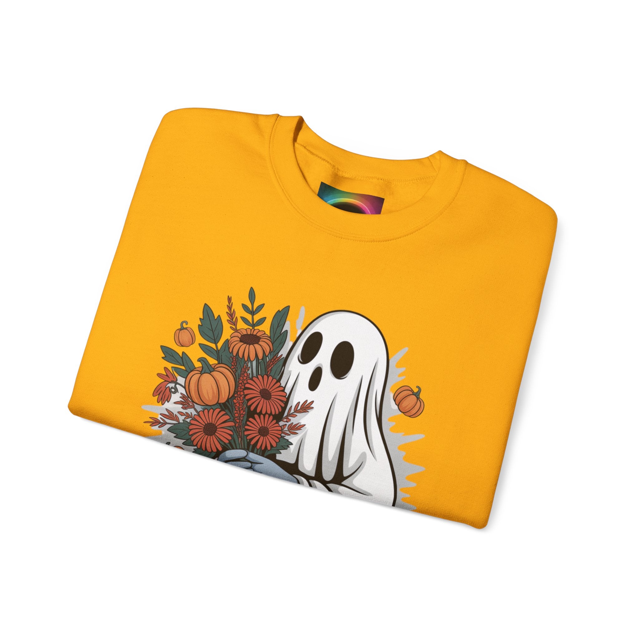 AI Weird "Glitch Garden  Ghost" Unisex Garment-Dyed Sweatshirt