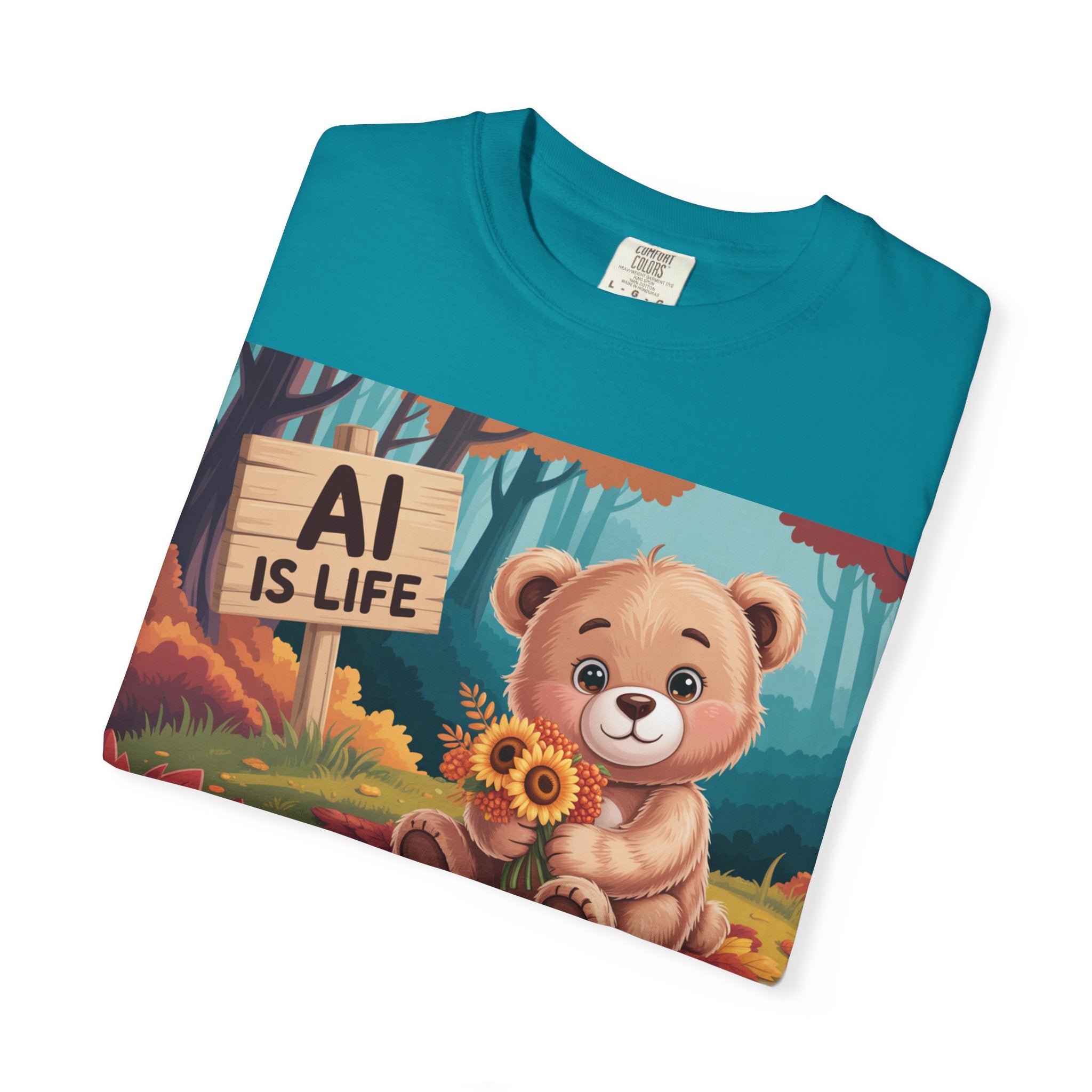 AI IS LIFE  " Cuddle Code "  Unisex Garment-Dyed T-shirt
