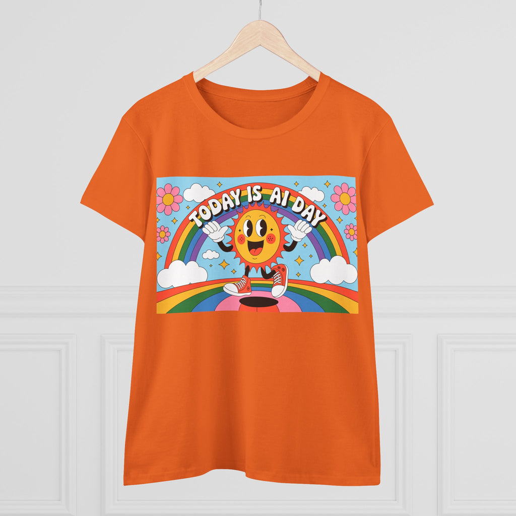 Today Is AI Day  "Sunshine Circuit" Women's Midweight Cotton Tee