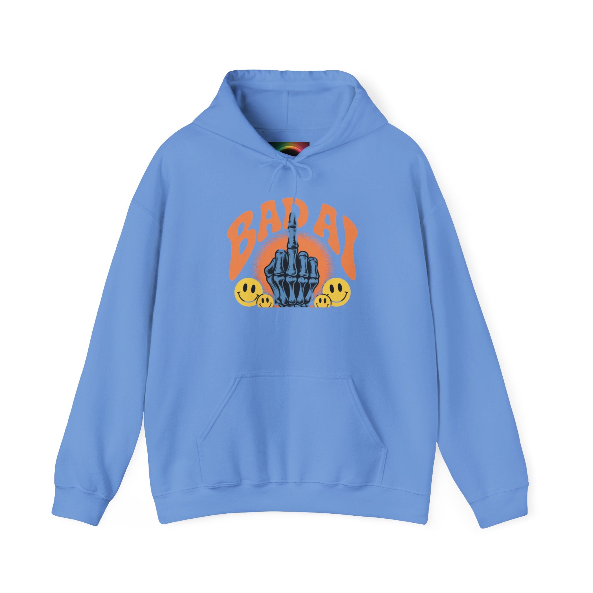 Bad Day Middle Finger Hoodie – Retro Skull Hand Graphic Sweatshirt