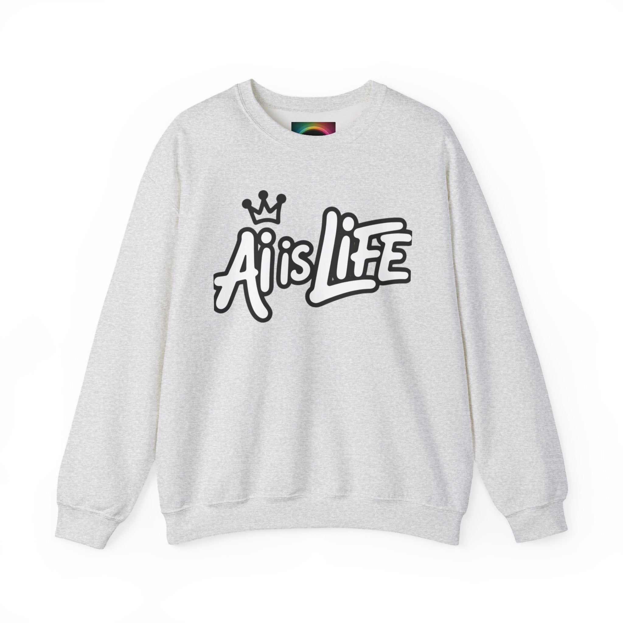 Ai is Life "CROWNED CURSIVE"— Streetwear Crewneck Sweatshirt