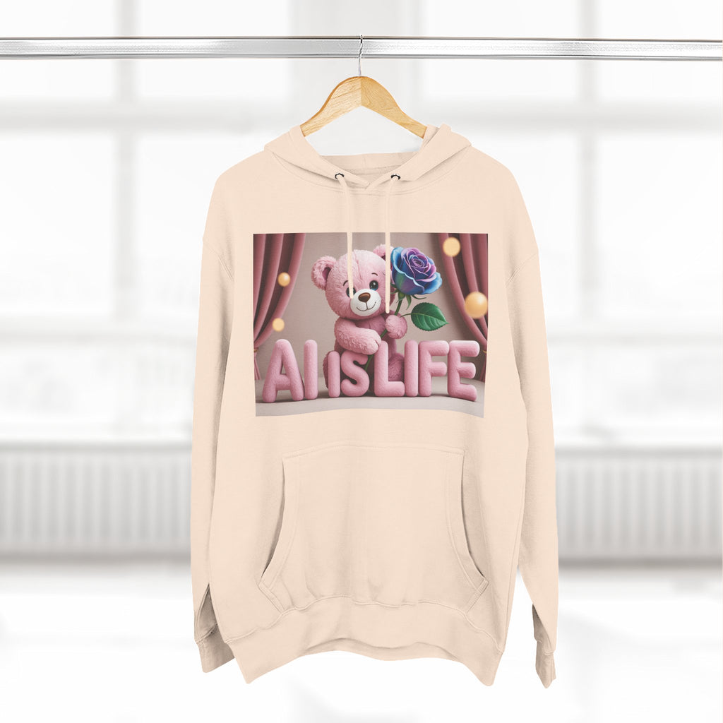 AI IS LIFE  "CUTE CIRCUIT" Three-Panel Fleece Hoodie