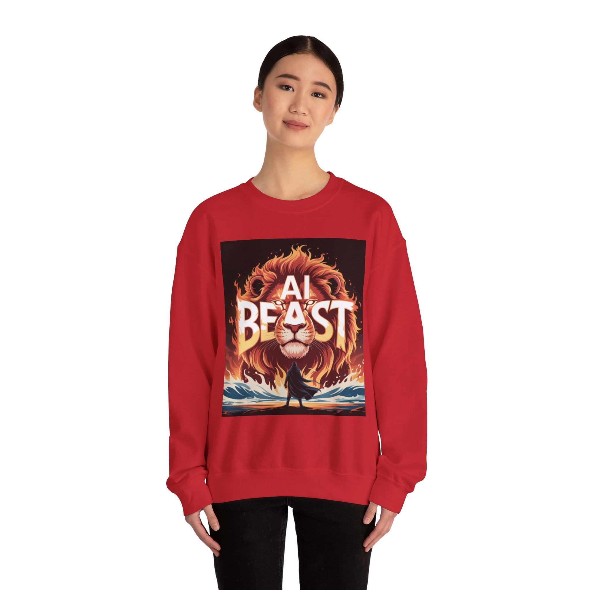 AI BEAST “Majestic Upload” Unisex Heavy Blend™ Crewneck Sweatshirt