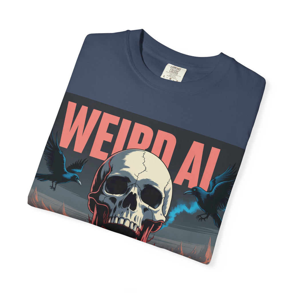 Weird AI  "Skeleton Volcano Edition”  Unisex Garment-Dyed T-shirt