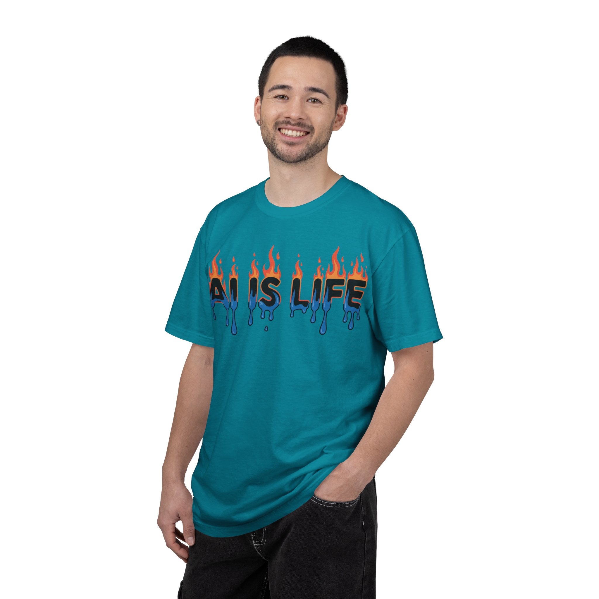 AI IS LIFE – “AI MELTDOWN” Unisex Garment-Dyed T-shirt