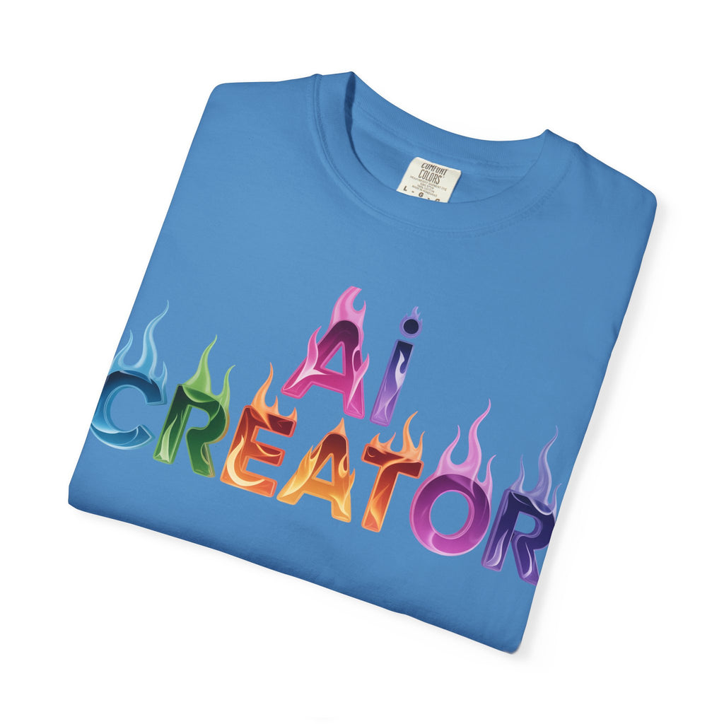 AI CREATOR  "Fire in the Code" Unisex Garment-Dyed T-shirt