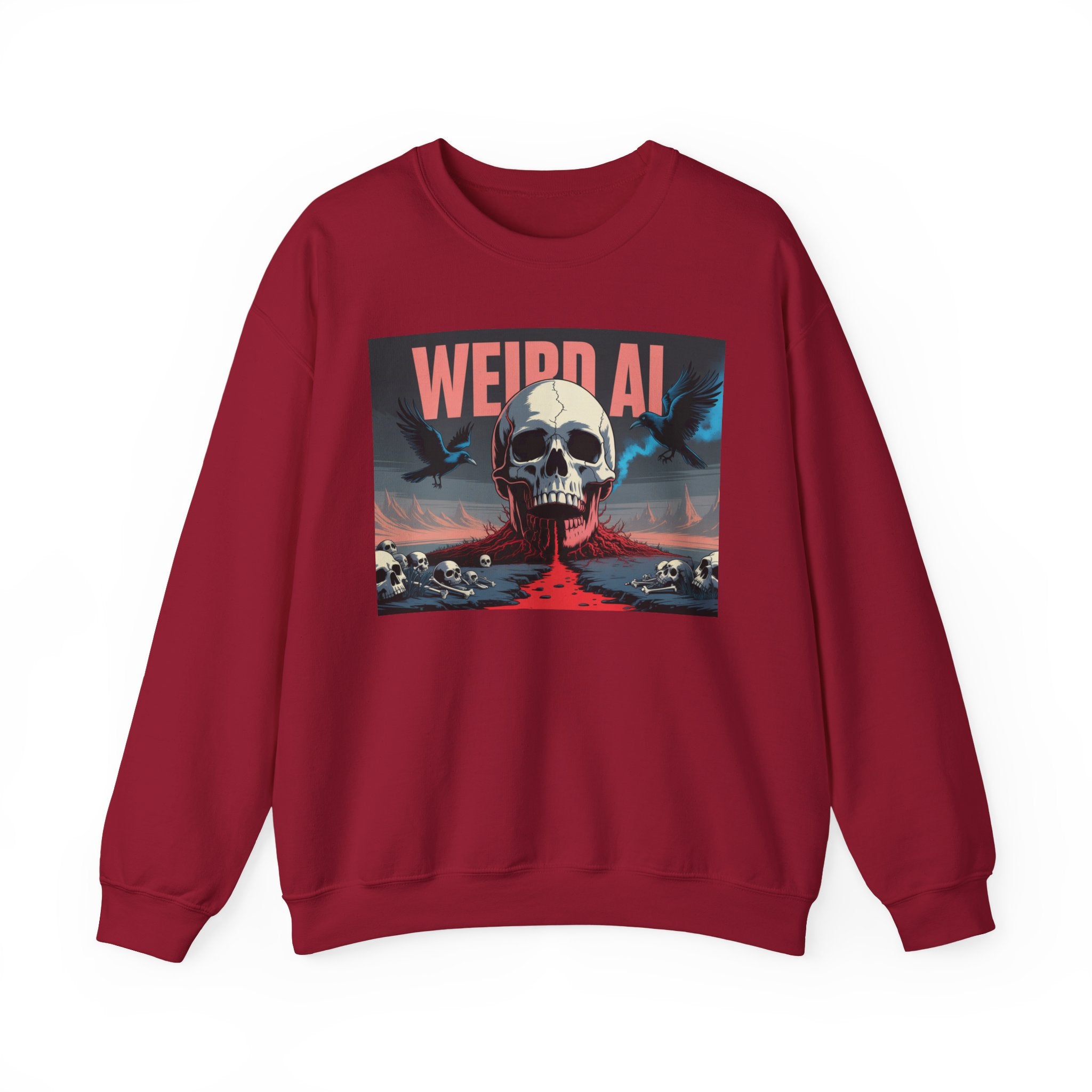 Weird AI  "Skeleton Volcano Edition” Unisex Heavy Blend™ Crewneck Sweatshirt