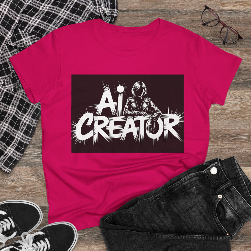 AI Creator  "Digital Rebel" Women's Midweight Cotton Tee