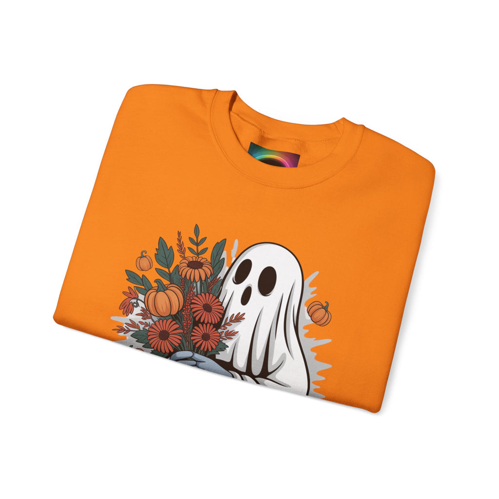 AI Weird "Glitch Garden  Ghost" Unisex Garment-Dyed Sweatshirt