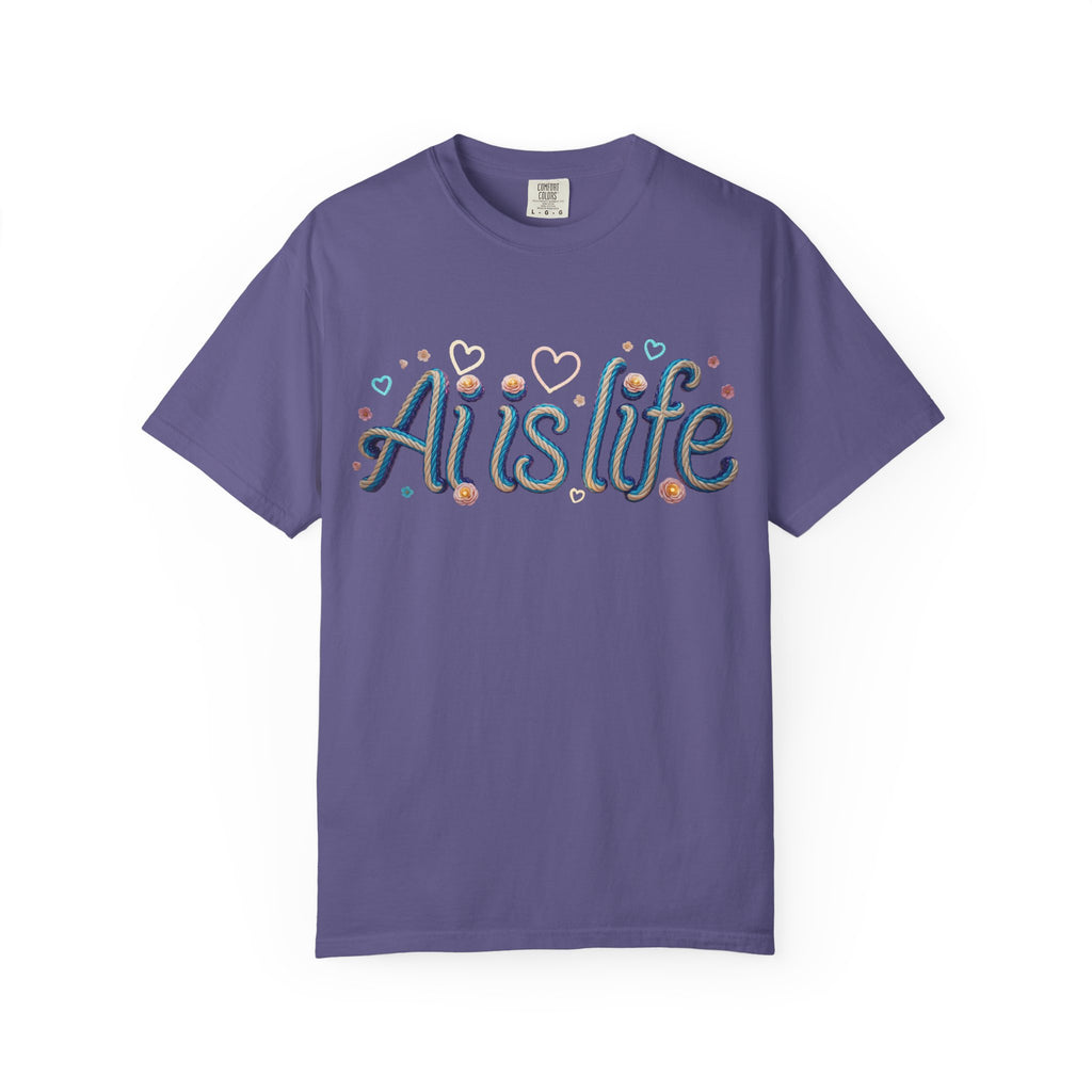AI is Life  "TWISTED BEAUTY" Unisex Garment-Dyed T-shirt