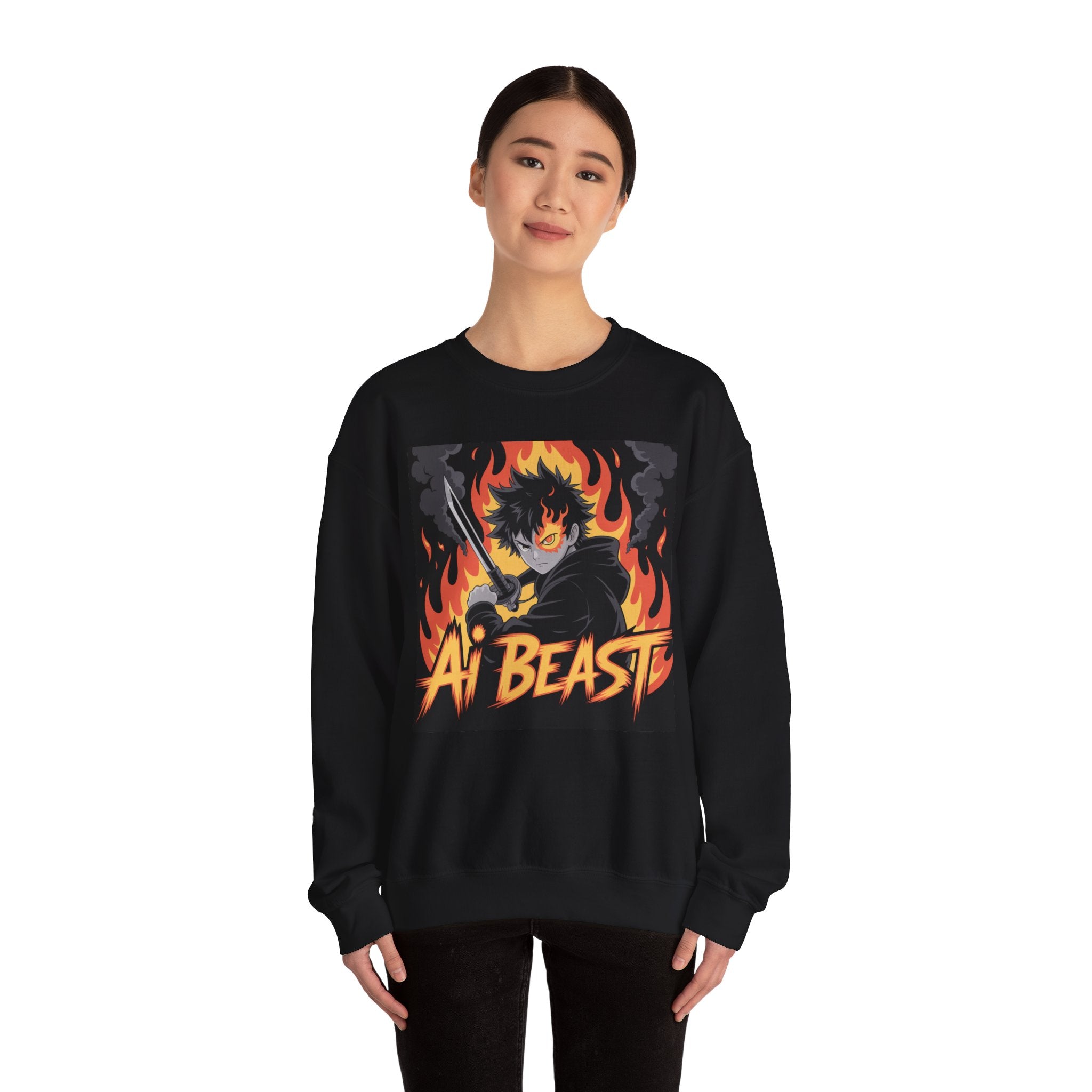 AI BEAST  "Warrior.exe"  Unisex Heavy Blend™ Crewneck Sweatshirt