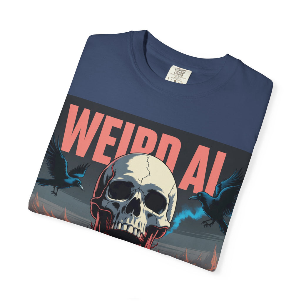 Weird AI  "Skeleton Volcano Edition”  Unisex Garment-Dyed T-shirt