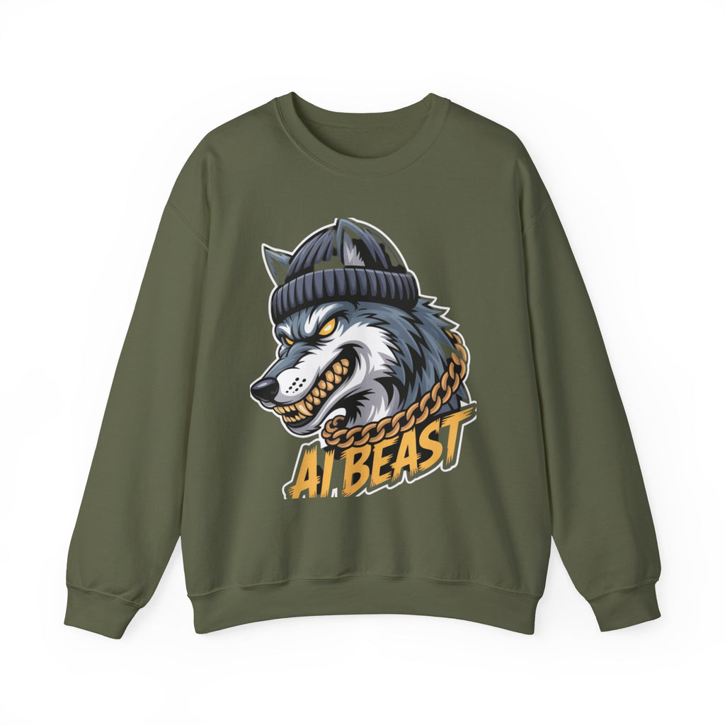 AI BEAST  "Wolf Byte Syndicate" Unisex Heavy Blend™ Crewneck Sweatshirt