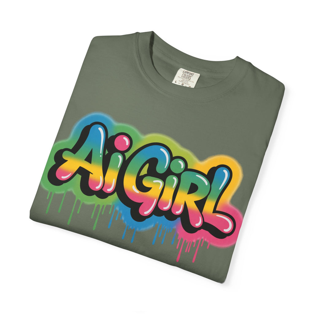 Ai Girl  "Graffiti Glow " Unisex Heavy Blend Garment-Dyed T-shirt