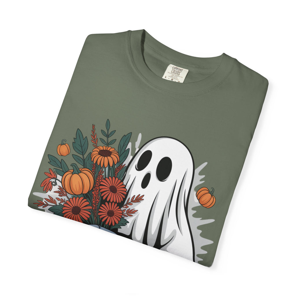 AI WEIRD "Glitch Garden Ghost" Unisex Garment-Dyed T-shirt