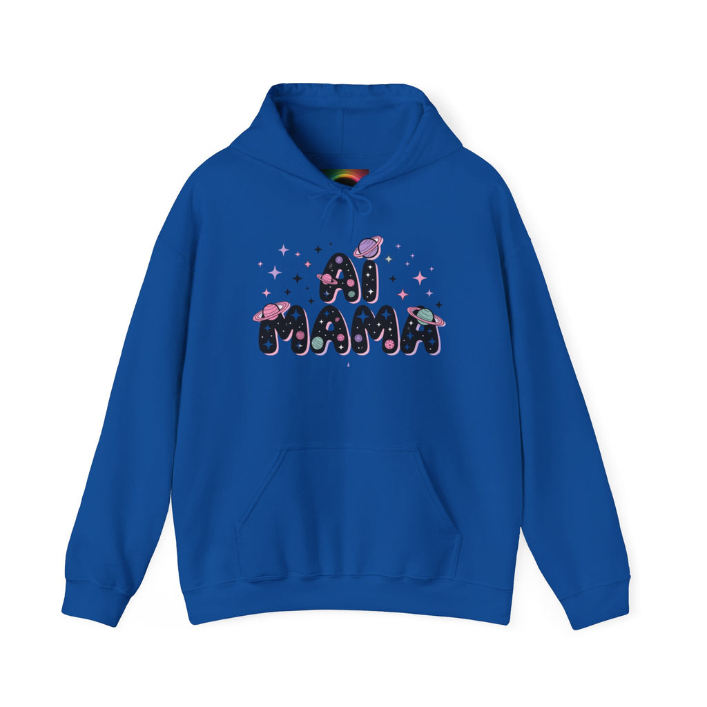 AI Mama Hoodie — Cute Space-Themed “Digital Daydreamer” Graphic Pullover