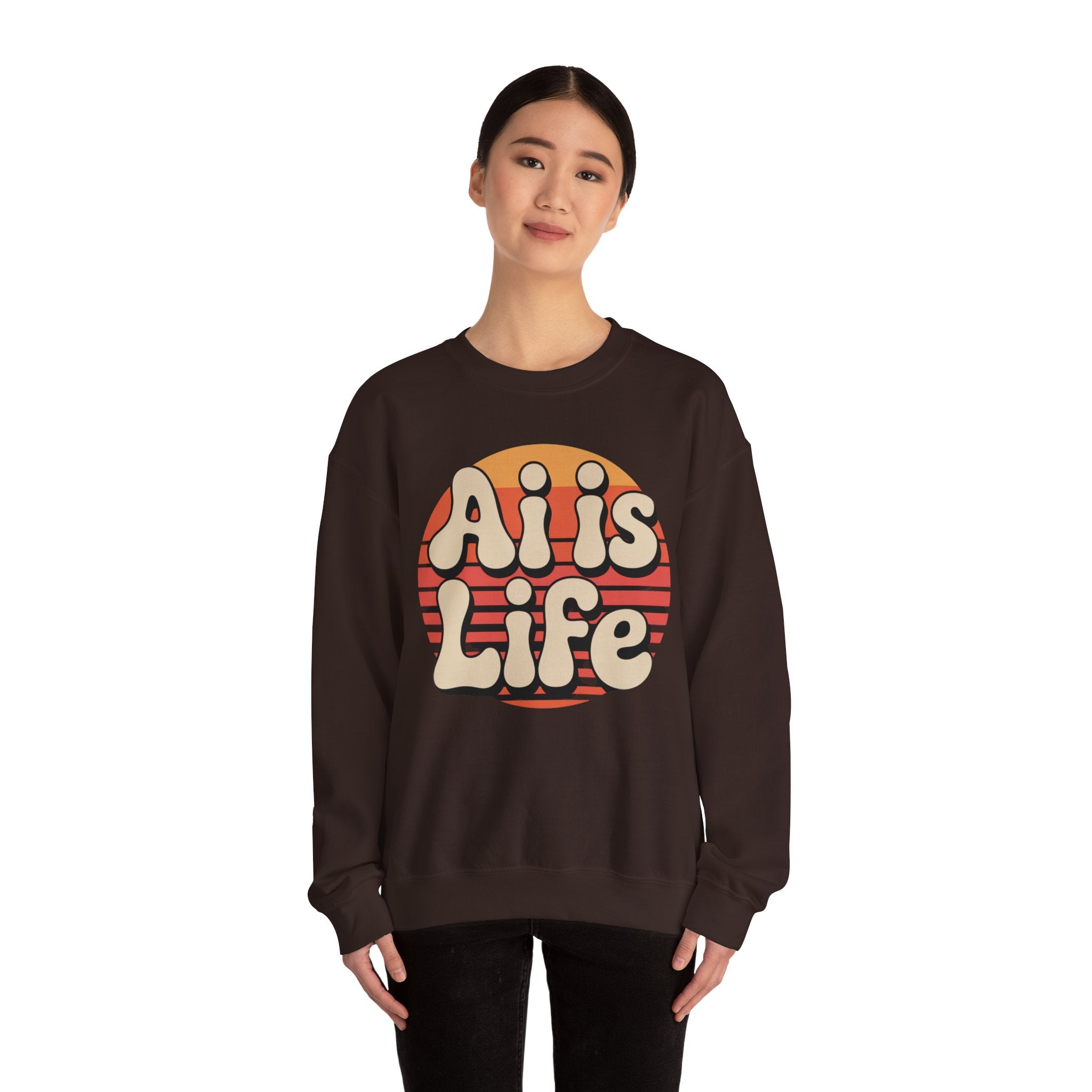 AI is Life "SUNSET CIRCUITRY" Unisex Heavy Blend™ Crewneck Sweatshirt