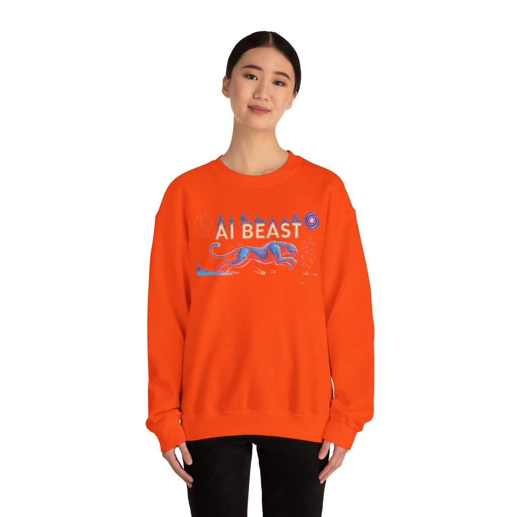 AI BEAST “Digital Predator” Unisex Heavy Blend™ Crewneck Sweatshirt