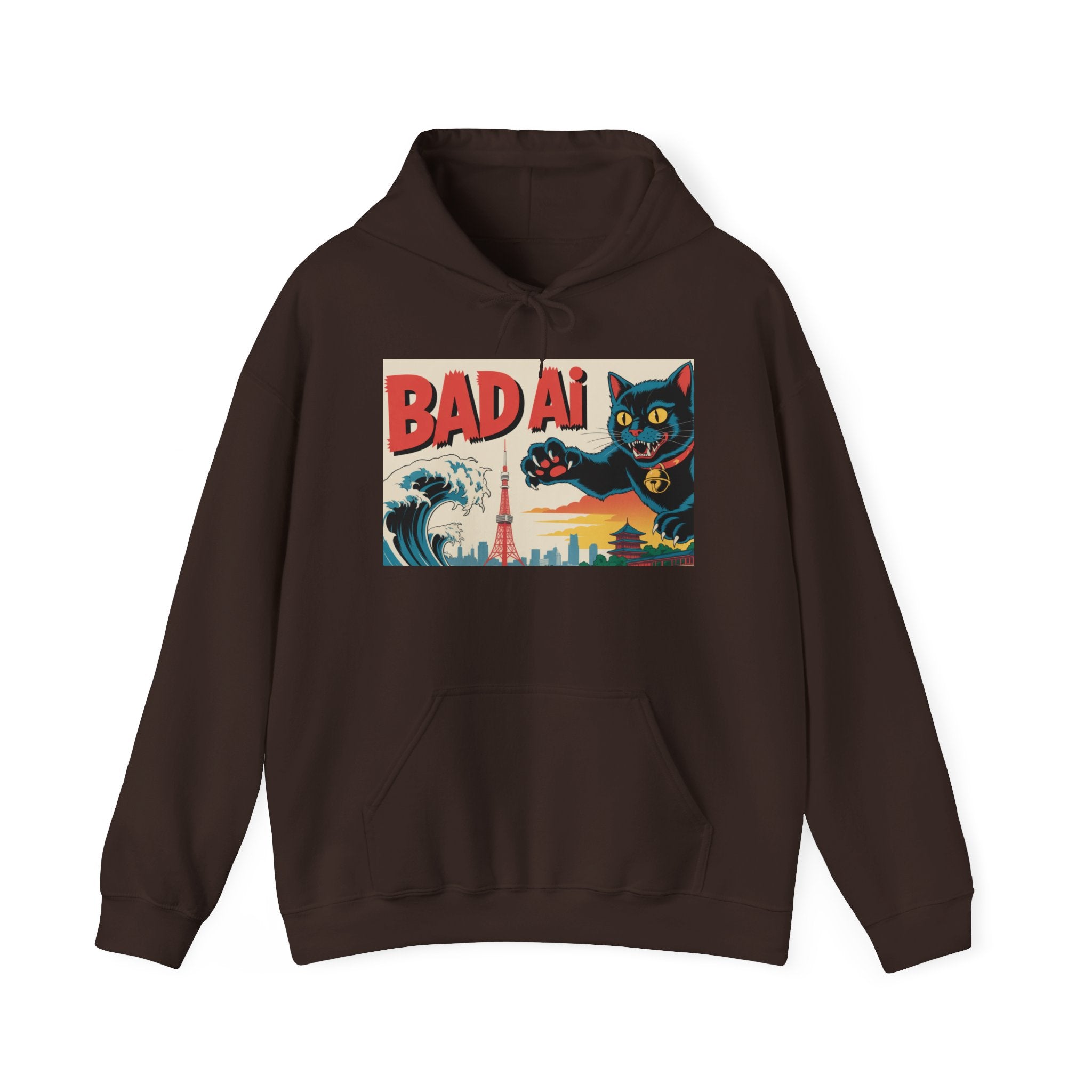 BAD AI " Kaiju Kitty " Unisex Heavy Blend™ Hooded Sweatshirt