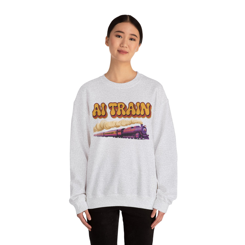 AI TRAIN  "Quantum Rail System" Unisex Heavy Blend™ Crewneck Sweatshirt