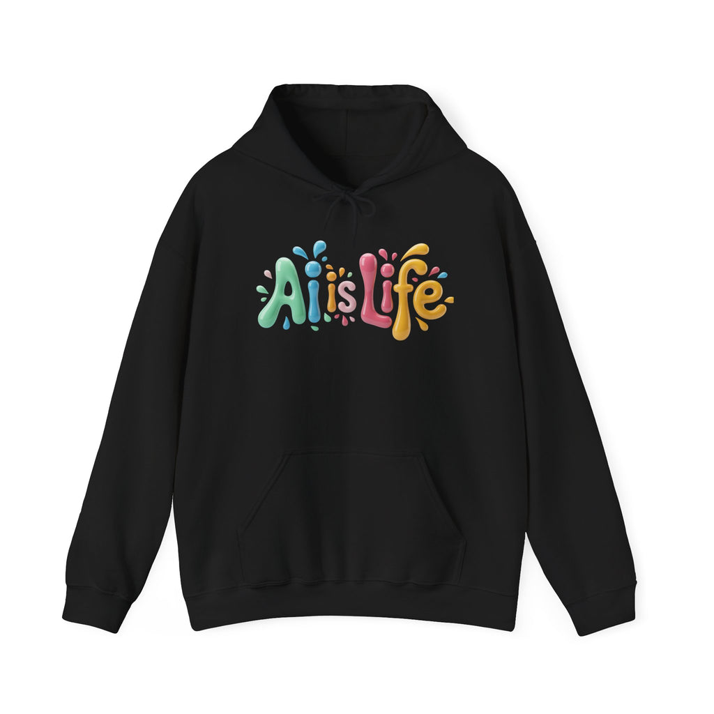 AI IS LIFE “Colorful Circuit Pop” Unisex Heavy Blend™ Hooded Sweatshirt