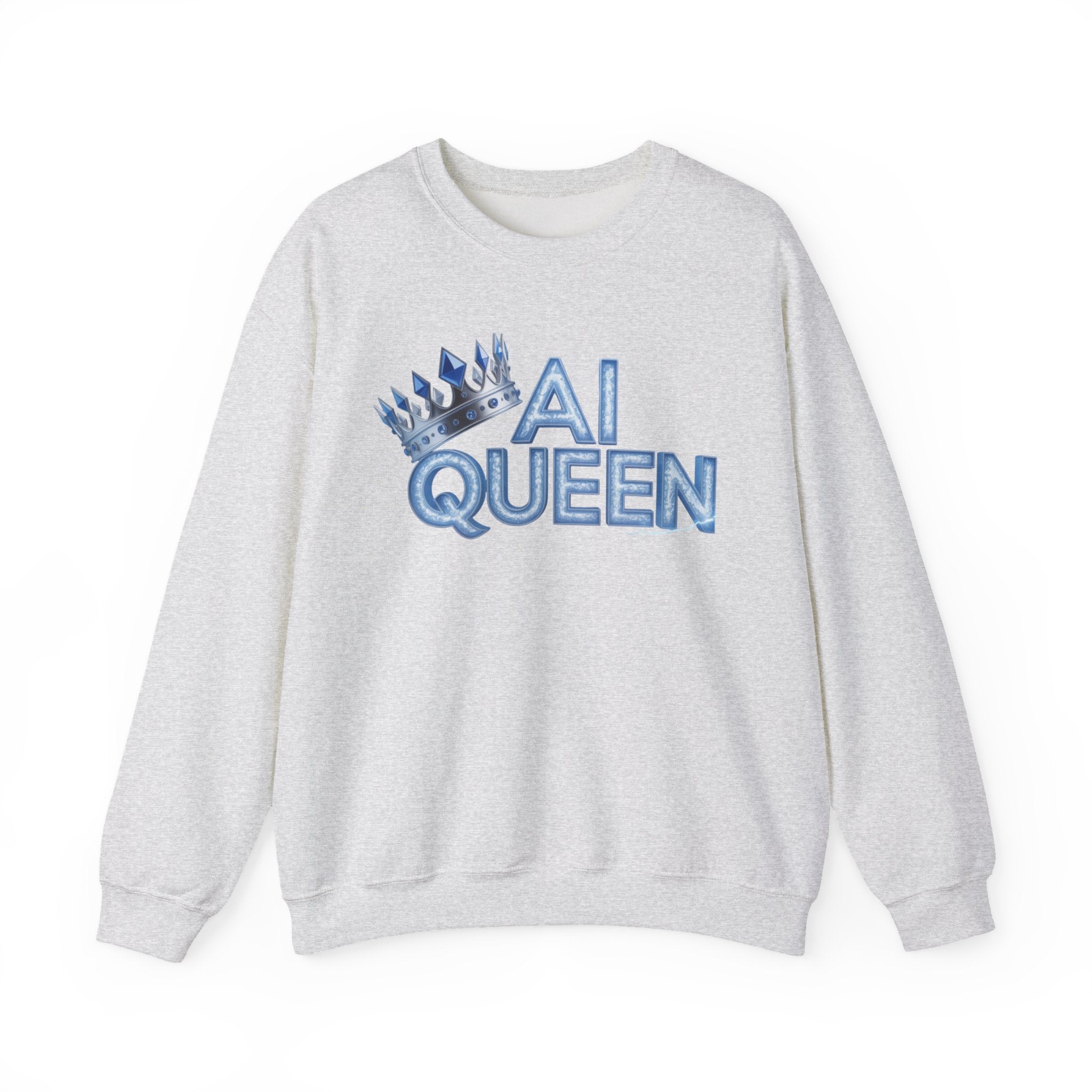 AI Queen "Frost Crown Frequency" Unisex Heavy Blend™ Crewneck Sweatshirt
