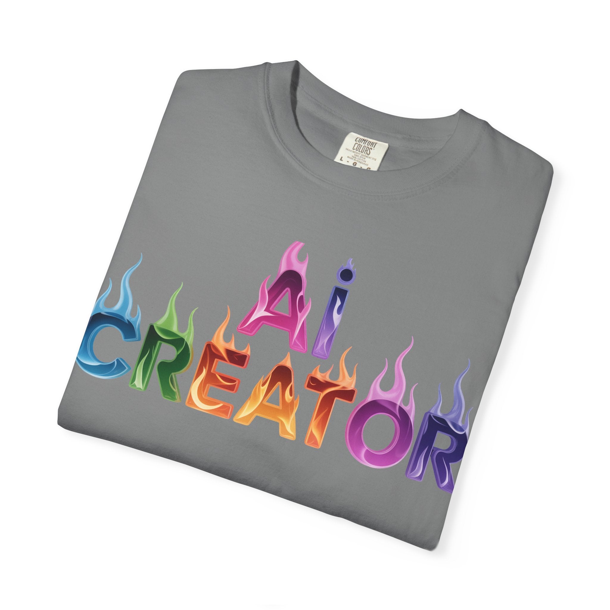 AI CREATOR  "Fire in the Code" Unisex Garment-Dyed T-shirt