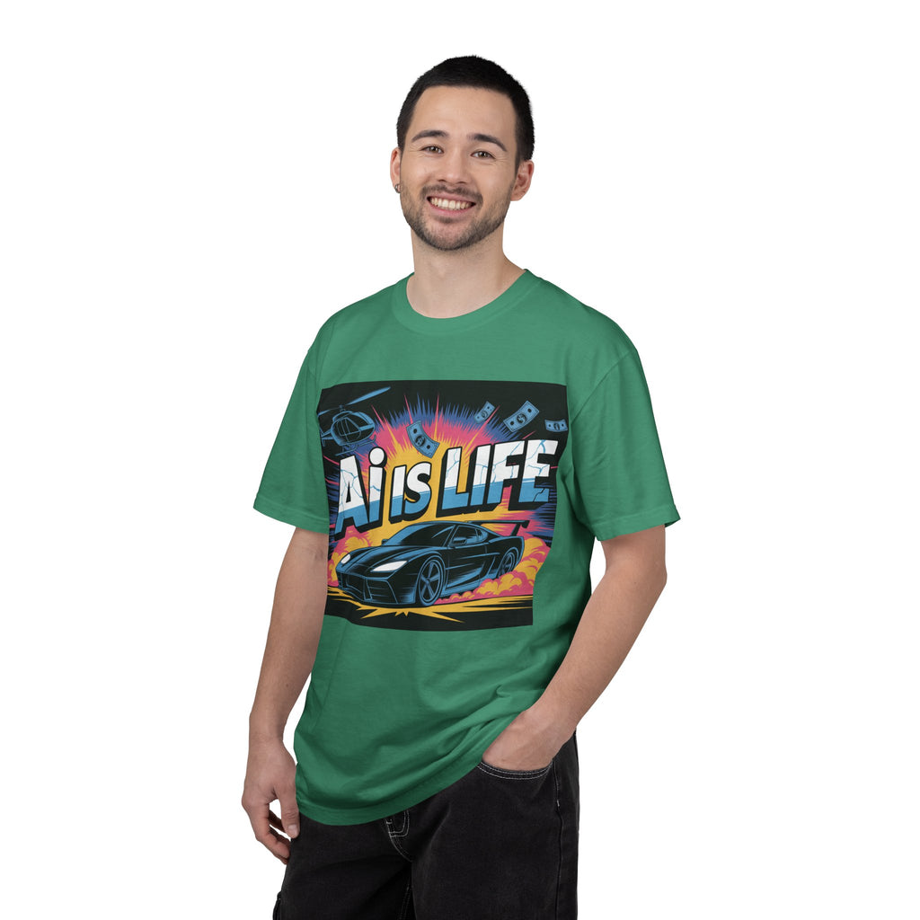 AI Is Life  "Action Mode"  Unisex Garment-Dyed T-shirt