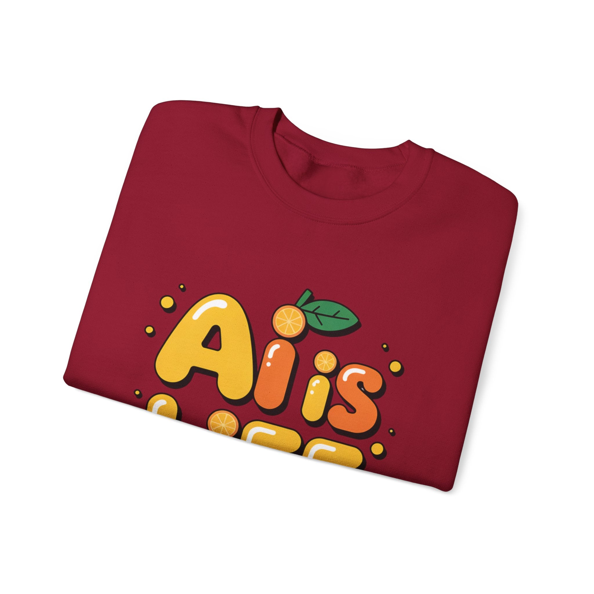 AI is LIFE  "Orange Overclock" Unisex Heavy Blend™ Crewneck Sweatshirt
