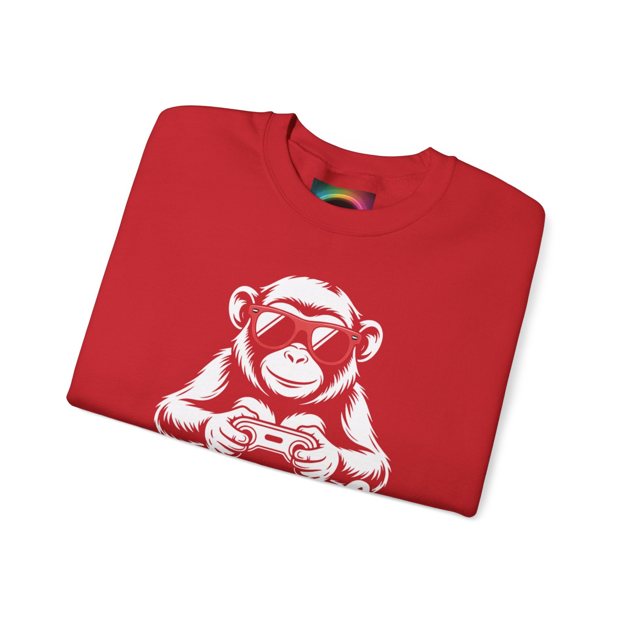 AI Is Life "GAMER CHIMP ELITE" Unisex Graphic Crewneck Sweatshirt