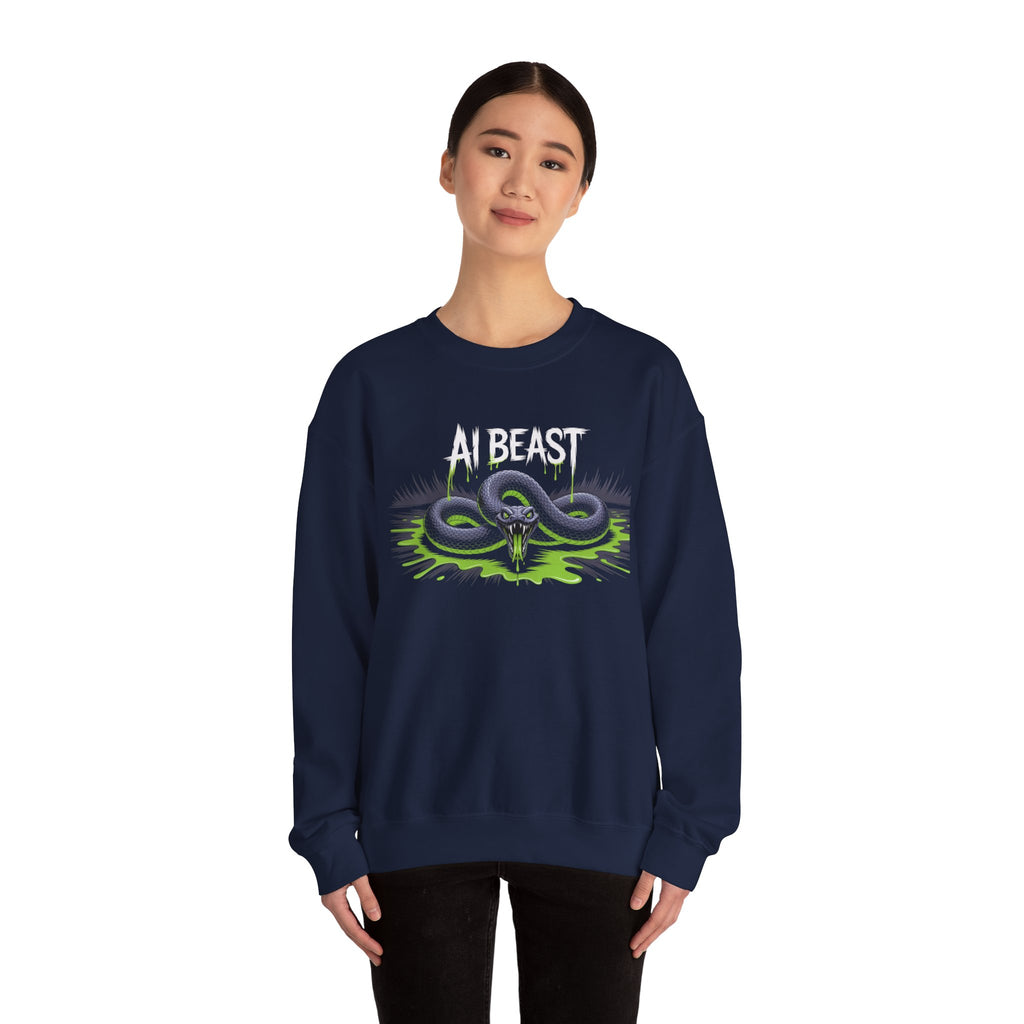 AI BEAST  "Digital Venom" Unisex Heavy Blend™ Crewneck Sweatshirt