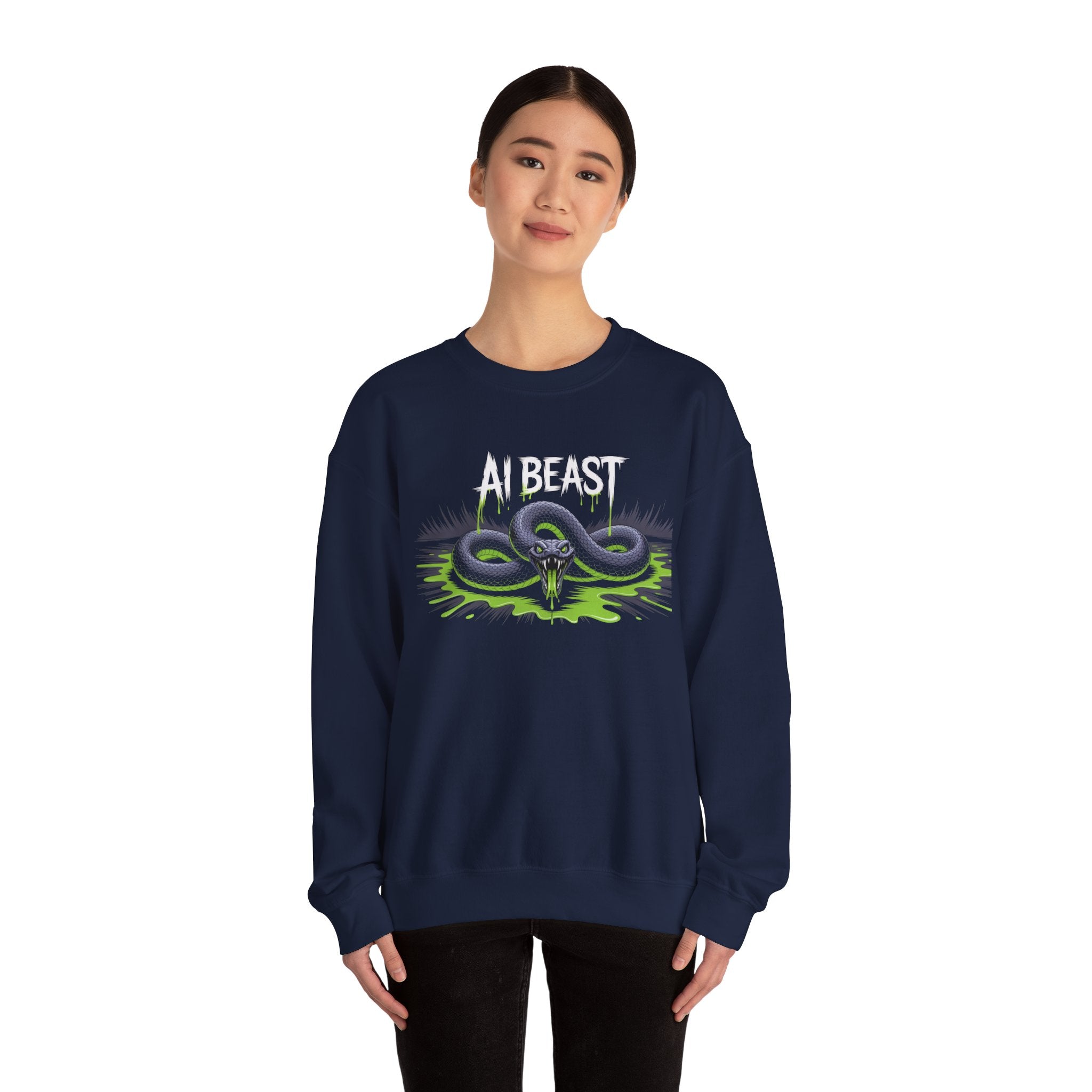 AI BEAST  "Digital Venom" Unisex Heavy Blend™ Crewneck Sweatshirt