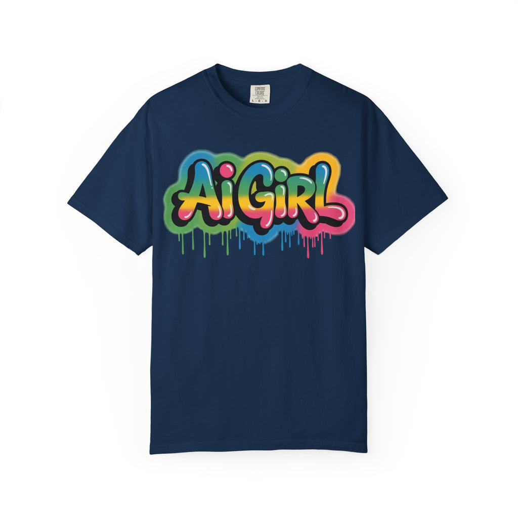 Ai Girl  "Graffiti Glow " Unisex Heavy Blend Garment-Dyed T-shirt