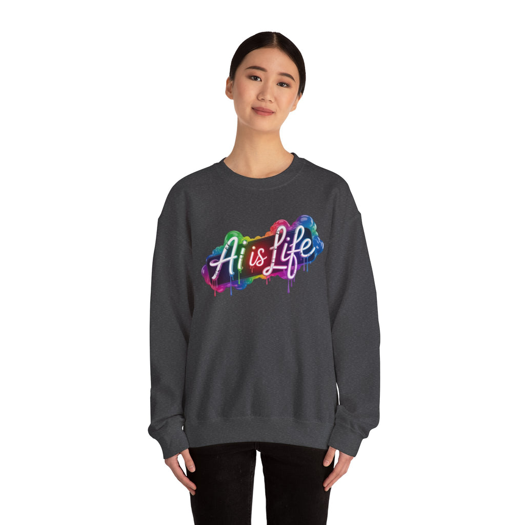 AI is LIFE  “PipeDream Intelligence”  Heavy Blend™ Crewneck Sweatshirt