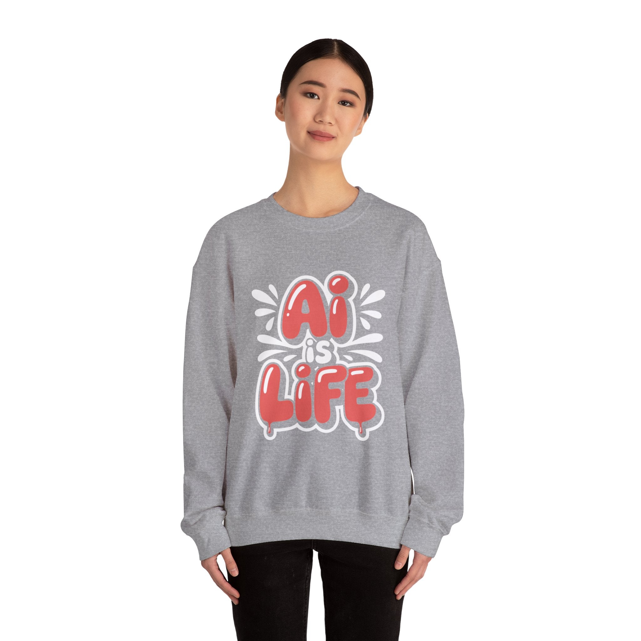 AI IS LIFE  " Neural Pop "  Unisex Heavy Blend™ Crewneck Sweatshirt