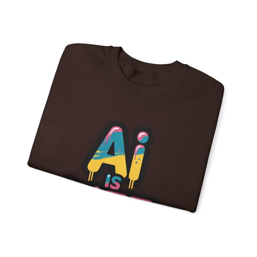 AI IS LIFE " Neon Circuit " Unisex Heavy Blend™ Crewneck Sweatshirt