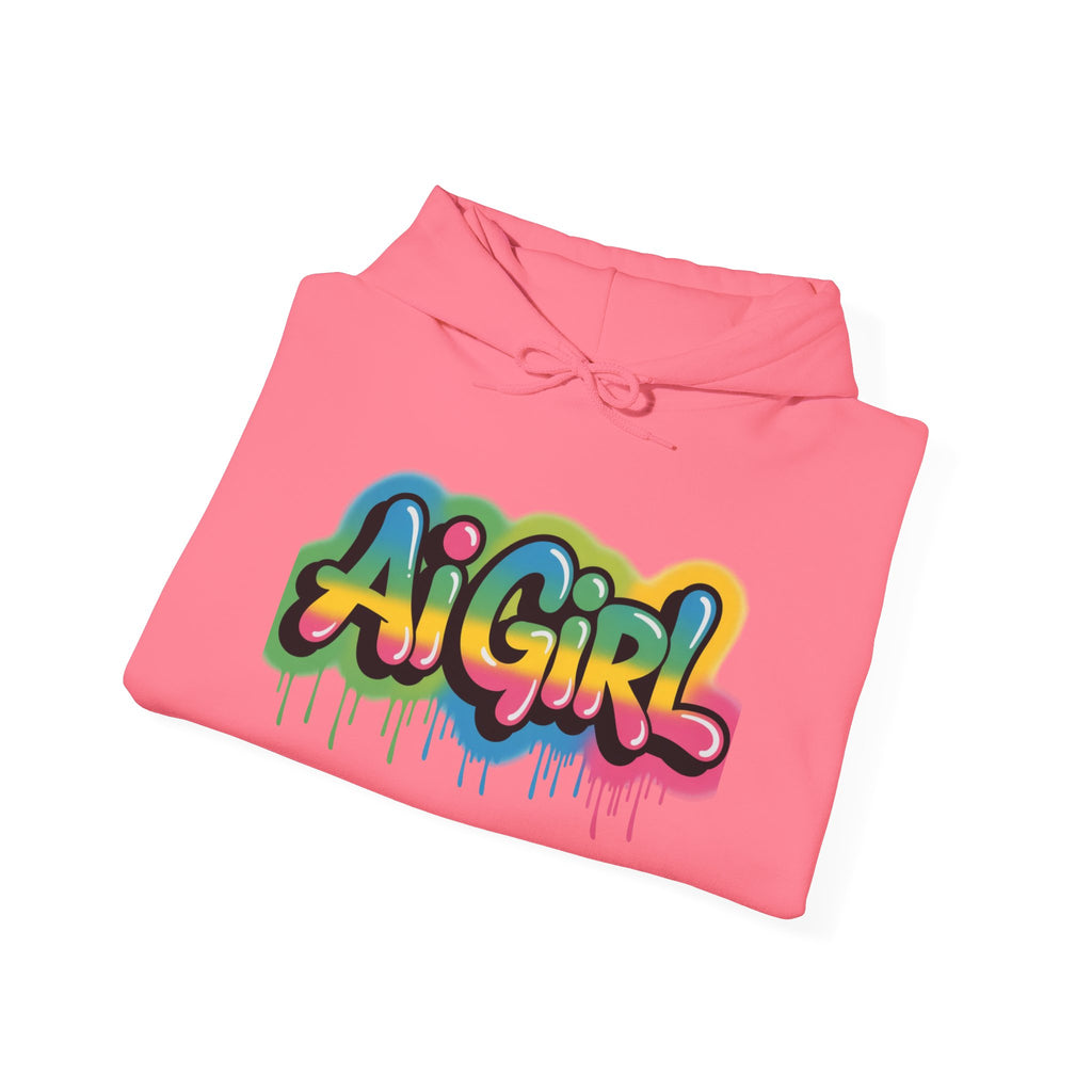 Ai Girl  "Graffiti Glow"  Unisex Heavy Blend™ Hooded Sweatshirt