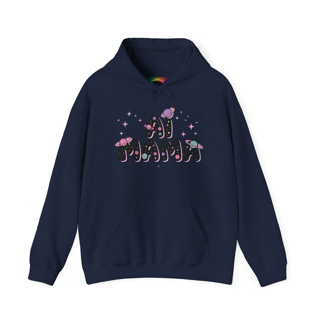 AI Mama Hoodie — Cute Space-Themed “Digital Daydreamer” Graphic Pullover