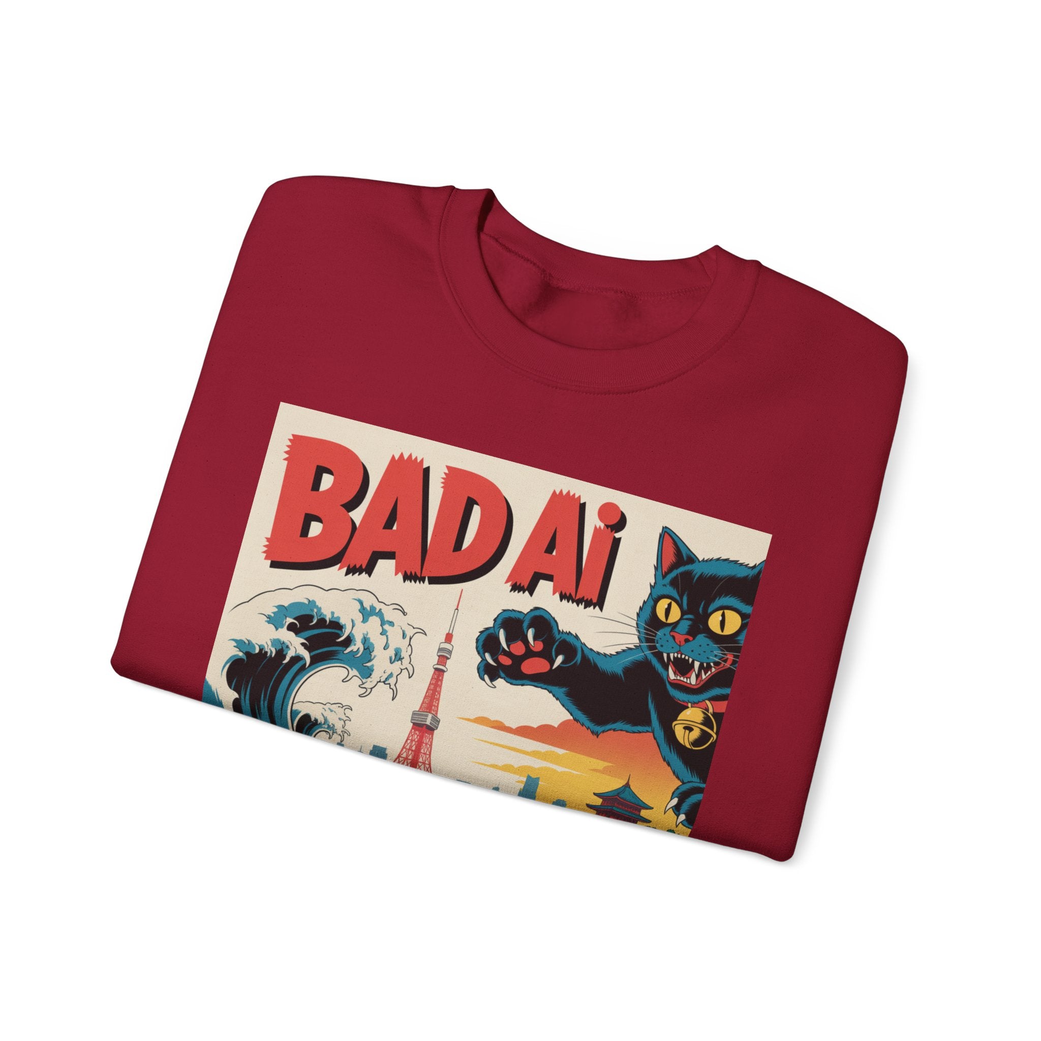 BAD AI  "Kaiju Kitty"  Unisex Heavy Blend™ Crewneck Sweatshirt